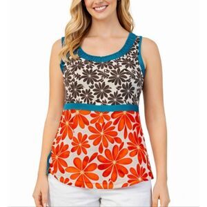 Boden scoop neck printed tank size 2